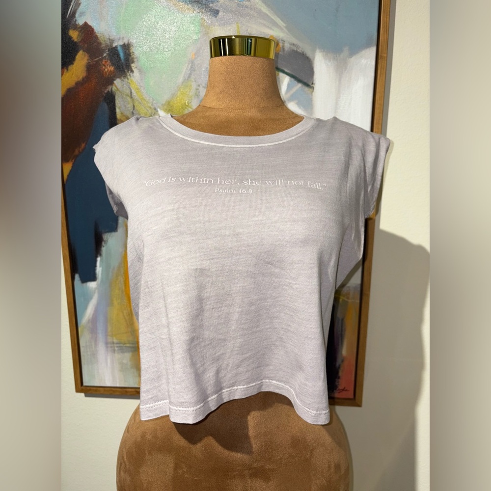Forever 21 White Inspirational Crop Top